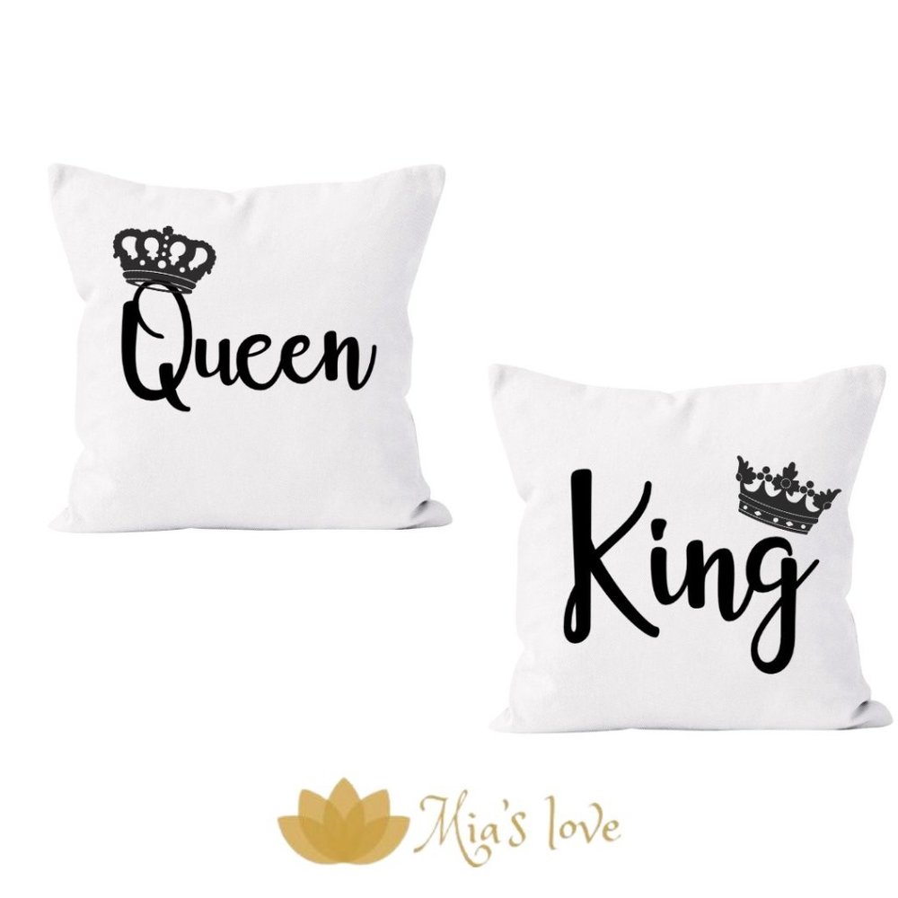 Bed decor Pillows, King Queen, 2 pcs, cover and cushion.18 inch
